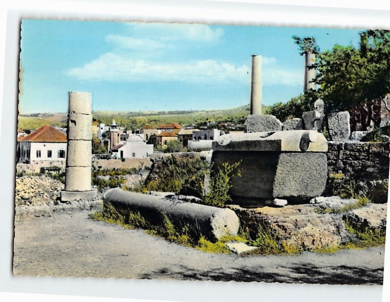 Postcard Phoenician tombs and columns, Byblos, Lebanon 