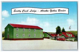 Yukon Border Alaska Postcard Scotty Creek Lodge Exterior Building c1940 Vintage