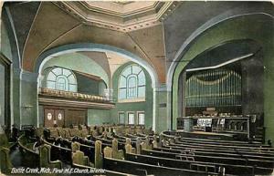 MI-BATTLE CREEK-FIRST METHODIST EPISCOPAL CHURCH-INTERIOR...
