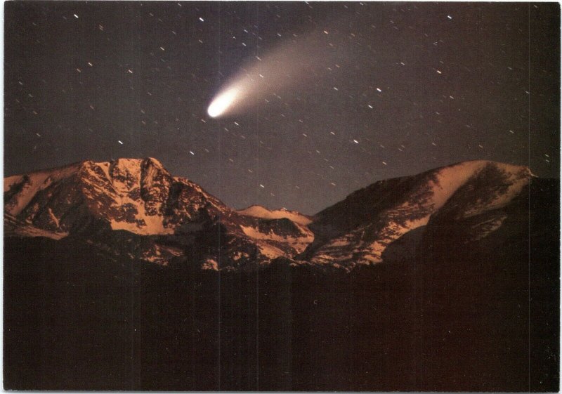 postcard Comet Hale-Bopp from Moraine Park in Rocky Mountain National Park