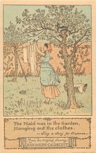 Frederick Warne 1974 from a Randolph Caldecott drawing Maid hanging clothes