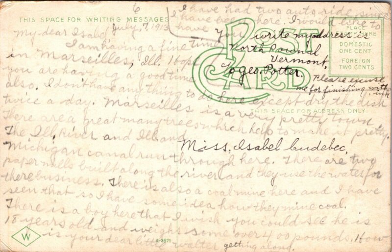 Postcard Lincoln School in Ottawa, Illinois