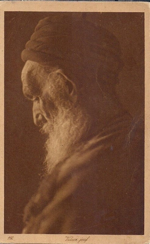 JUDAICA Old Jewish Man 1910's, Sephardic, Rabbi (?) Morocco Tunisia Algeria