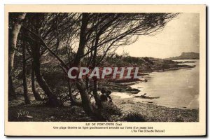 Postcard Old Port Cros Island Var A range draws its gracefully curved line on...