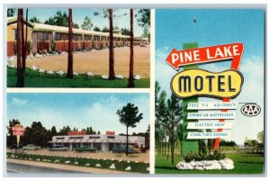 Pike Road Alabama AL Postcard Pine Lake Motel Exterior Multiview c1940 Vintage