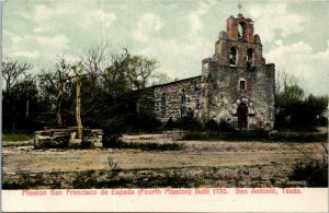 Postcard TX San Antonio Mission San Francisco de Espada Fourth Mission ~1910 S56