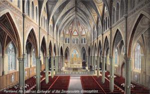 PORTLAND ME INTERIOR CATHOLIC CATHEDRAL OF THE  IMMACULATE CONCEPTION POSTCARD