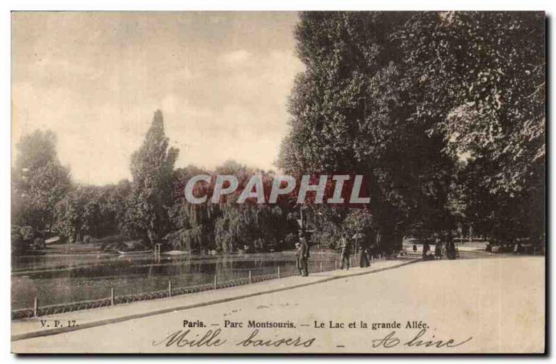 Paris (14) - Park of Montsouris-Lake and the great Allee Post Card Old