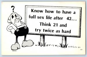 1975 Risque Humor Text Know How To Have Full Sex Life After 42 Vintage Postcard