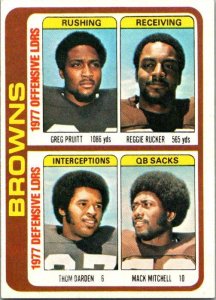 1978 Topps Football Card '77 Team Leaders Pruitt Rucker Darden Browns sk...