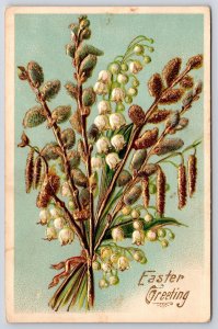Easter Greetings Botanical Plants Bouquet Holiday Season Wishes Posted Postcard