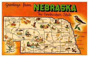 Postcard MAP SCENE Lincoln Nebraska NE AR2611