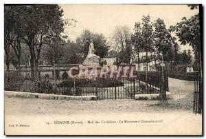 Old Postcard Mail Sezanne Cordeliers Commemorative Monument