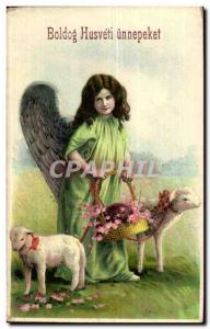 Fantasy - Child Angel with feathered wings and sheep Sheep (Hungarian chart H...