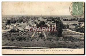 Old Postcard L & # 39Ile Bouchard Vue Generale Taking Of The Temple Terrace c...