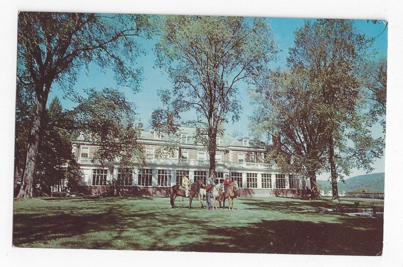 MA Lenox Eastover Resort Hotel Horses Berkshire Mts Vintage 1960 Postcard