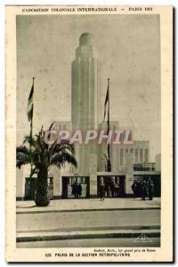 Old Postcard International Colonial Exposition Paris 1931 Palace of the Metro...