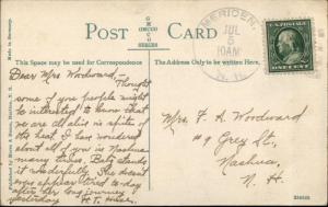 Meriden NH Sleeper's Bridge & Church c1910 Postcard