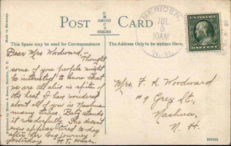 Meriden NH Sleeper's Bridge & Church c1910 Postcard