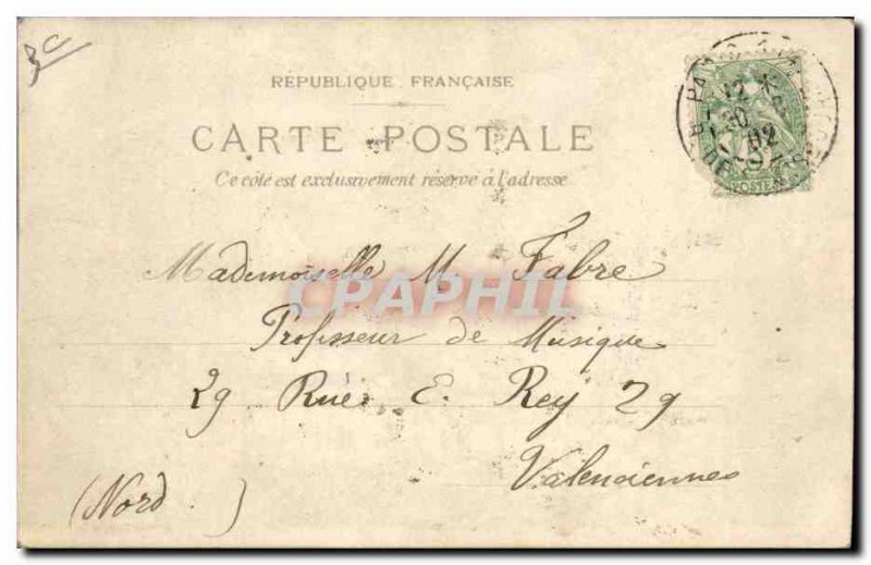 Old Postcard Fancy transparent map Paris Place Vendome