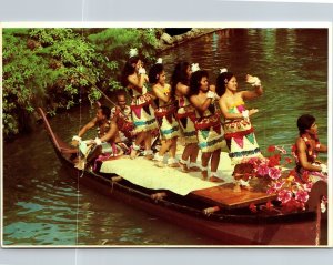 Graceful Dances Tonga Pageant of Canoes Oahu Hawaii Postcard 