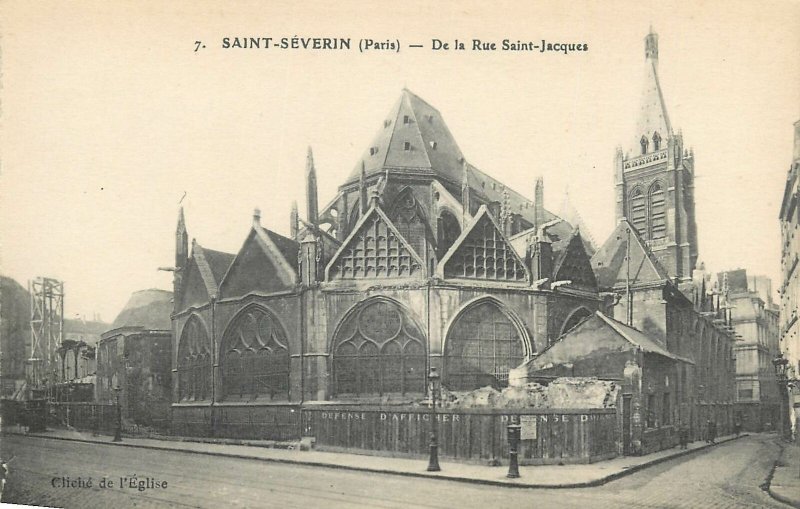 Postcard France Saint Severin Paris de la Rue Saint Jacques cliche de l Eglise