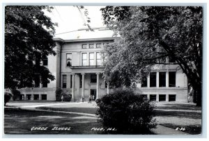 c1940's Grade School Building Campus Polo Illinois IL RPPC Photo Postcard