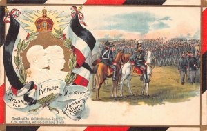 L026 Germany Gruss vom Kaiser Manover Hamburg Altona military litho postcard