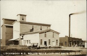 Lidgerwood North Dakota ND Roller Mills c1910 Real Photo Postcard