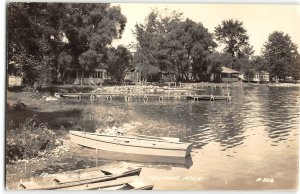 RPPC FREMONT LAKE Fremont, Michigan Newaygo County 1949 Vintage Postcard