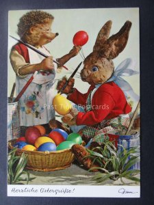 Mecki Hedgehog EASTER EGGS & EASTER BUNNY c1970/80's Postcard by Diehl Film 321