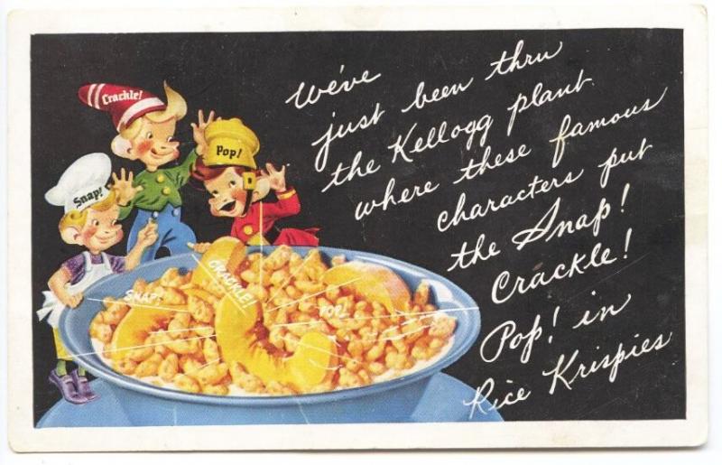 Kellogg's Rice Krispies Snap Crackle Pop! Postcard