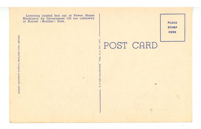 AZ - Hoover (Boulder) Dam, Lowering Loaded Box Car