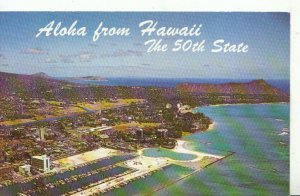 America Postcard - Aerial View of Wailili and Diamond Head - Hawaii - Ref TZ1538