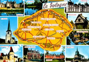 France La Sologne Map With Multi View