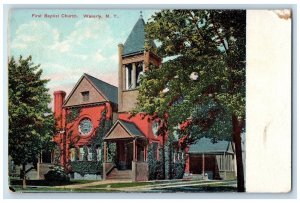 c1910 First Baptist Church Chapel Exterior Waverly New York NY Vintage Postcard