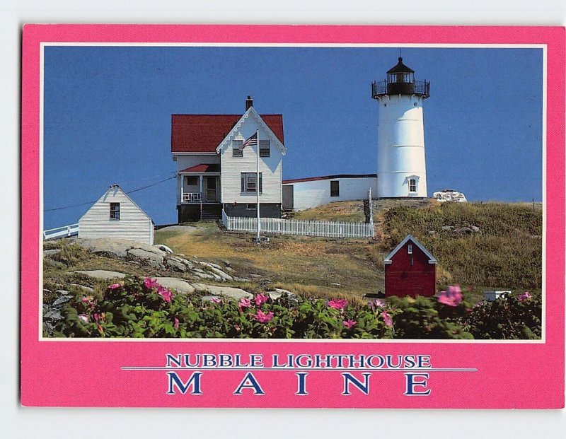 Postcard Nubble Lighthouse, York Beach, Maine