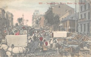 Jacques Cartier Square, Market Day, Montreal Hand-Colored 1906 Antique Postcard