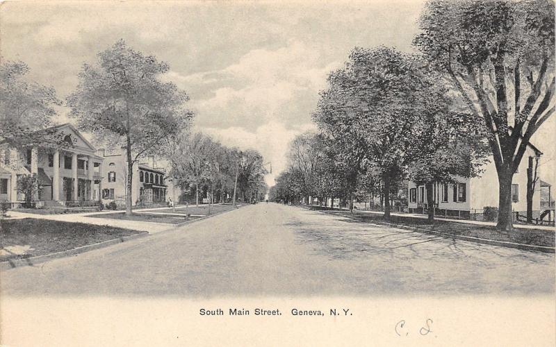 Geneva New York~South Main Street~Houses~House with Greek Columns~c1905 Postcard