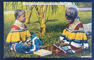 1944 Miami FL USA Picture Postcard Cover Native Americana Seminole Indian Girls