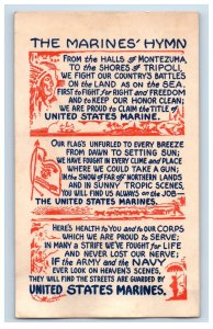 C 1915-20s The Marines Hymn United States Marines. Postcard P155E