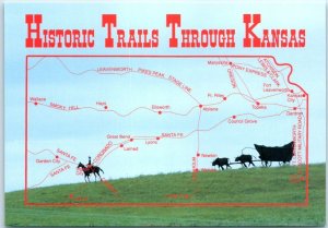 Postcard - Historic Trails Through Kansas 