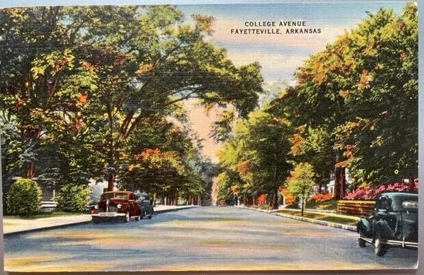 Vintage Postcard 1948 College Avenue, Fayetteville, Arkansas (AR)