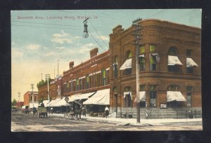 MARION IOWA DOWNTOWN SEVENTH STREET SCENE STORES VINTAGE POSTCARD 1910