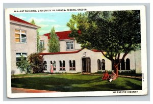 Vintage 1944 Postcard Art Building & Quad at the University of Oregon Eugene OR