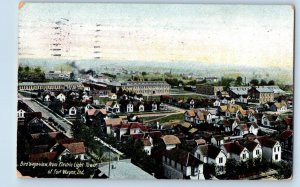 Fort Wayne Indiana IN Postcard Bird's Eye View From Electric Light Tower 1908