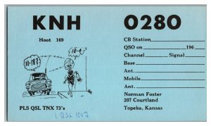 QSL Radio Card From Topeka Kansas KNH 0280