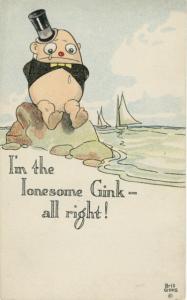 George Brill Lonesome Gink Rose co Vintage Postcard