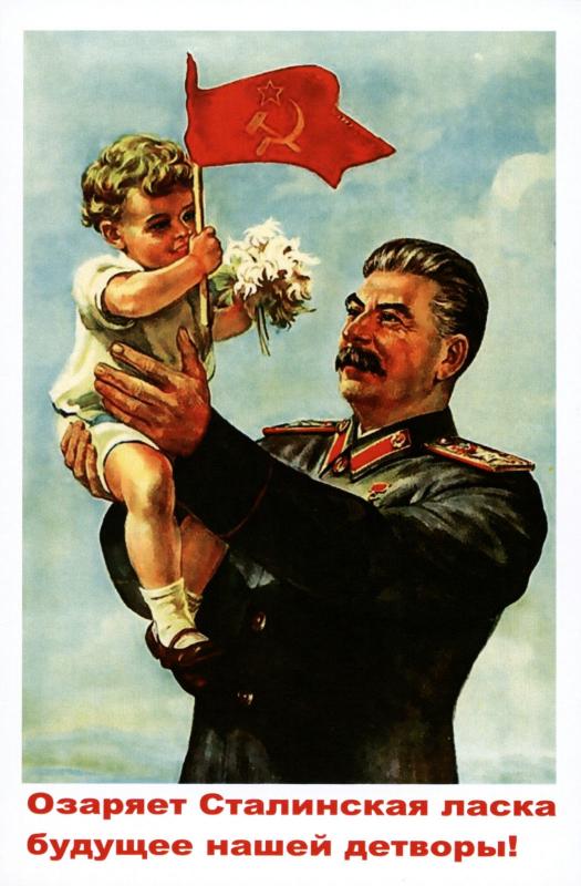 Stalin weasel illuminates the future of our kids Flag USSR Propaganda Postcard