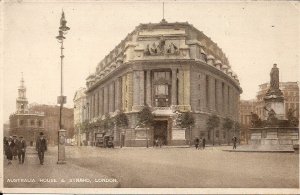 London England UK Strand View w Australia House, ca. 1920's Hand Tinted